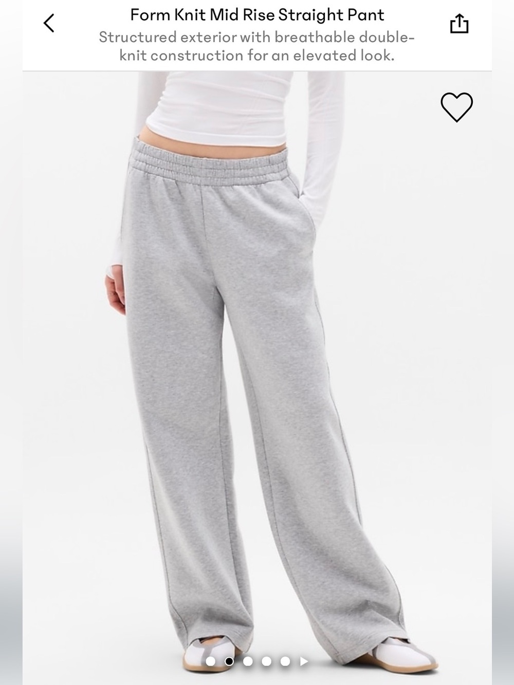 Athleta Form Knit Mid Rise Straight Pant Small Grey Heather